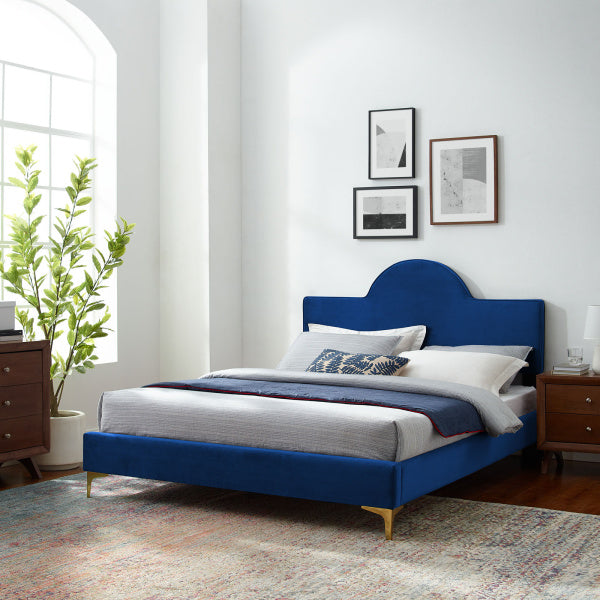 Sunny Performance Velvet Twin Bed By Modway
