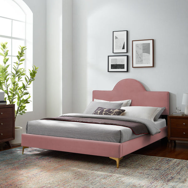 Sunny Performance Velvet King Bed By Modway