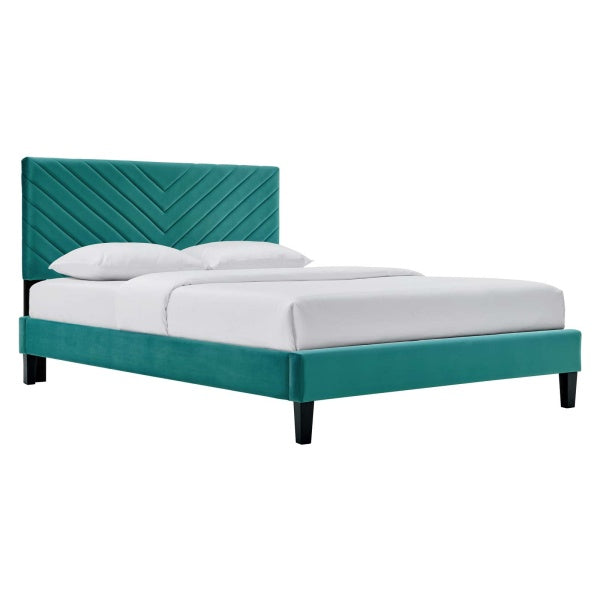 Roxanne Performance Velvet King Platform Bed By Modway