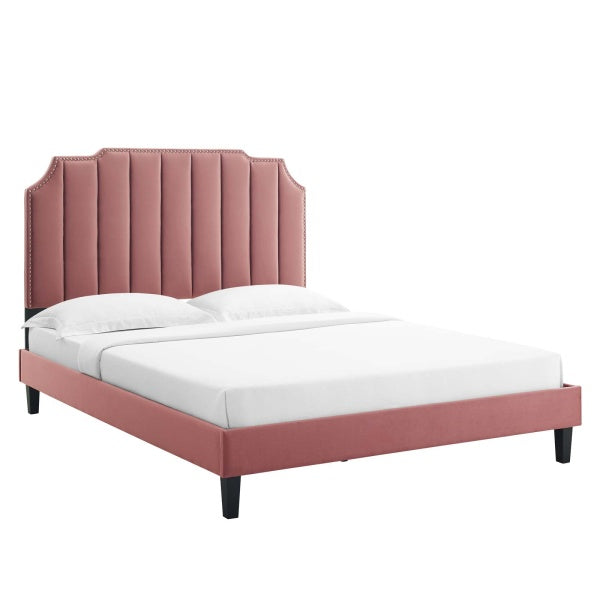 Colette King Performance Velvet Platform Bed By Modway