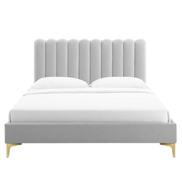 Reagan King Performance Velvet Platform Bed By Modway