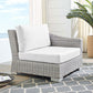 Conway Outdoor Patio Wicker Rattan RightArm Chair Light Gray White by Modway