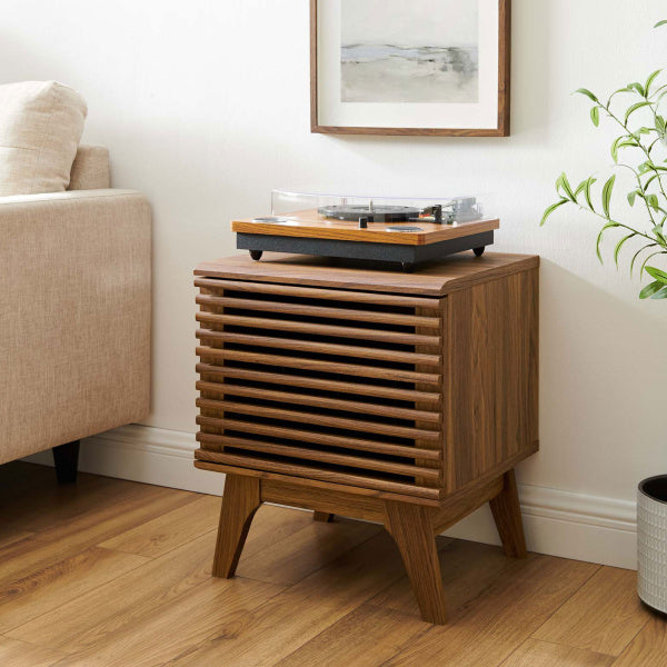 Render Vinyl Record Display Stand Walnut by Modway