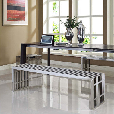 Gridiron Benches Set of 3 Silver by Modway