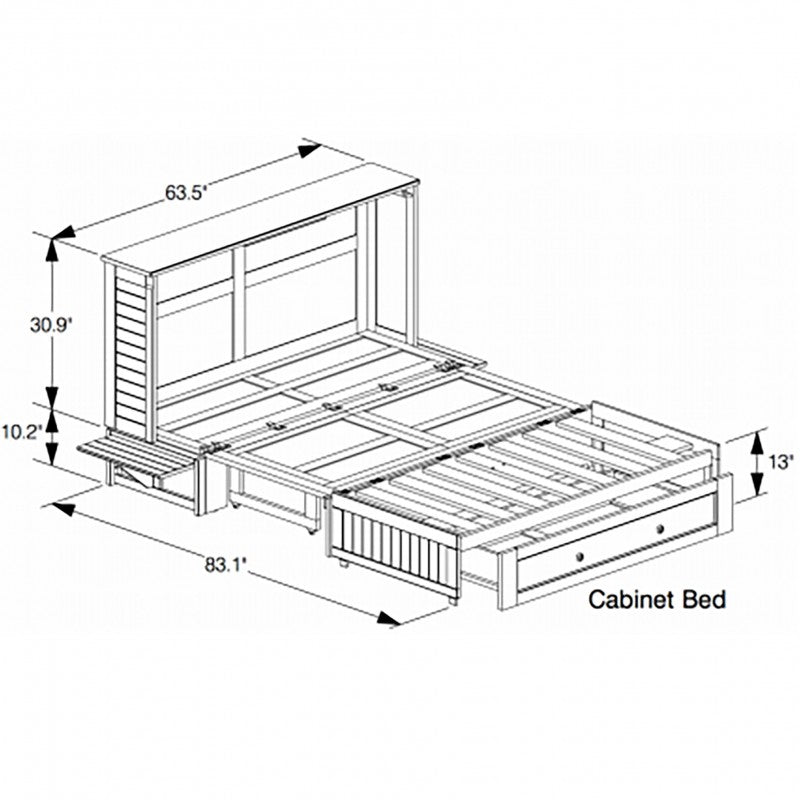 Night & Day Poppy Skye Queen Murphy Cabinet Bed In A Box