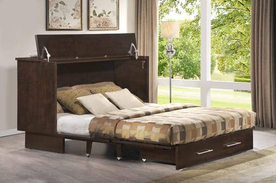 Traditional Murphy Cabinet Bed Coffee/Espresso - Futons 4 Less