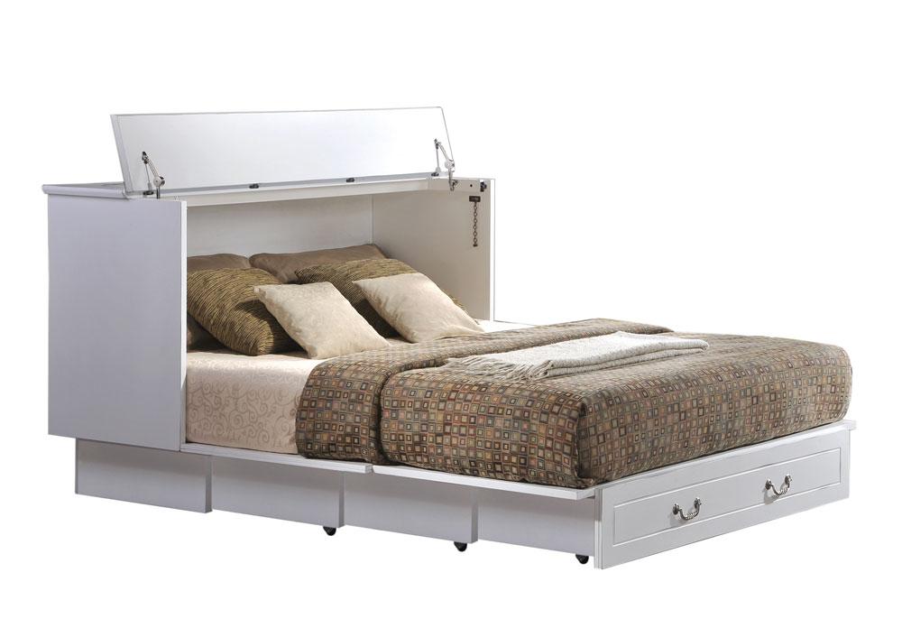 Cottage Queen Murphy Cabinet Bed White - Futons 4 Less