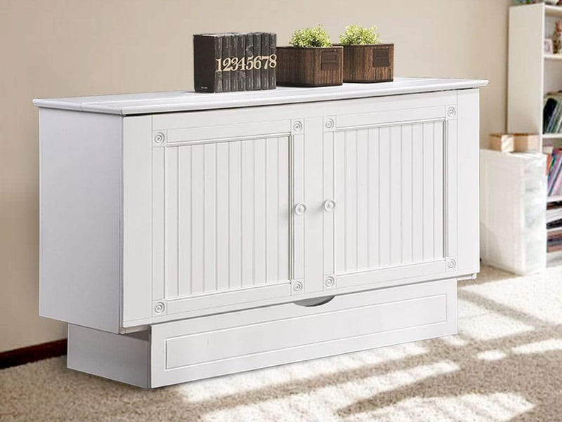 Cottage Queen Murphy Cabinet Bed White - Futons 4 Less