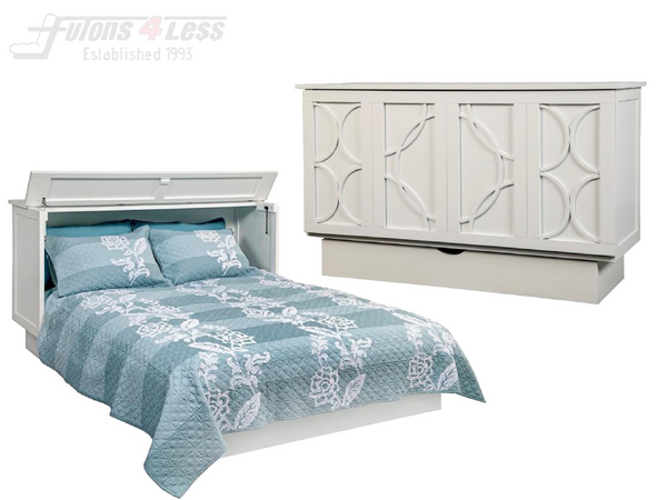 Arason Creden-ZzZ Brussels White Queen Murphy Cabinet Bed In A Box