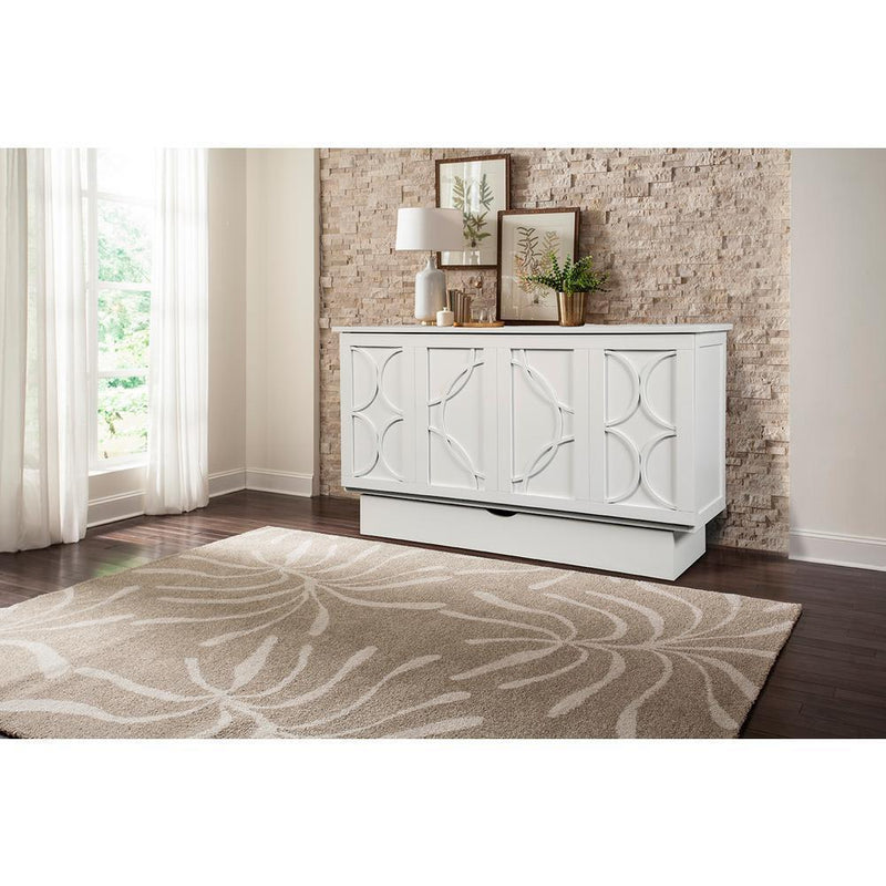 Arason Creden-ZzZ Brussels White Queen Murphy Cabinet Bed In A Box