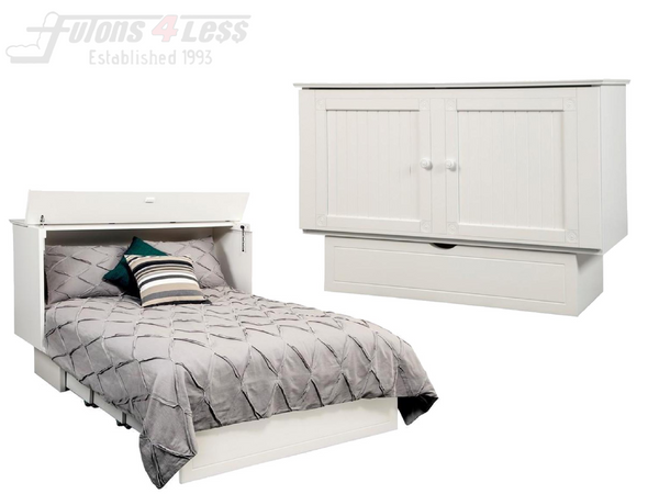 Arason Creden-ZzZ Cottage White Queen Murphy Cabinet Bed In A Box