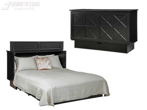Arason Creden-ZzZ Essex Black Queen Murphy Cabinet Bed In A Box