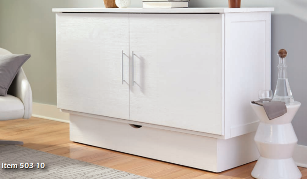 Arason Creden-ZzZ Madrid White Queen Murphy Cabinet Bed In A Box