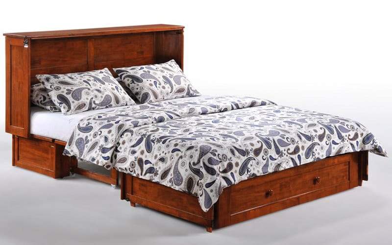 Clover Queen Murphy Cabinet Bed Cherry - Futons 4 Less