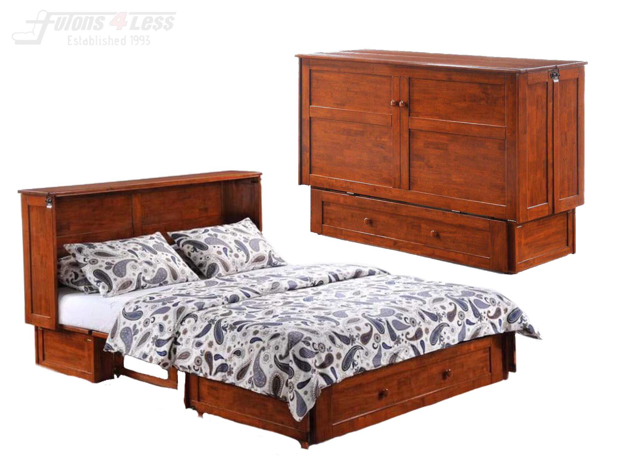 Clover Cherry Queen Murphy Cabinet Bed