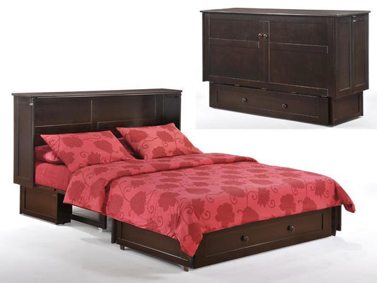 Night & Day Clover Dark Chocolate Queen Murphy Cabinet Bed In A Box