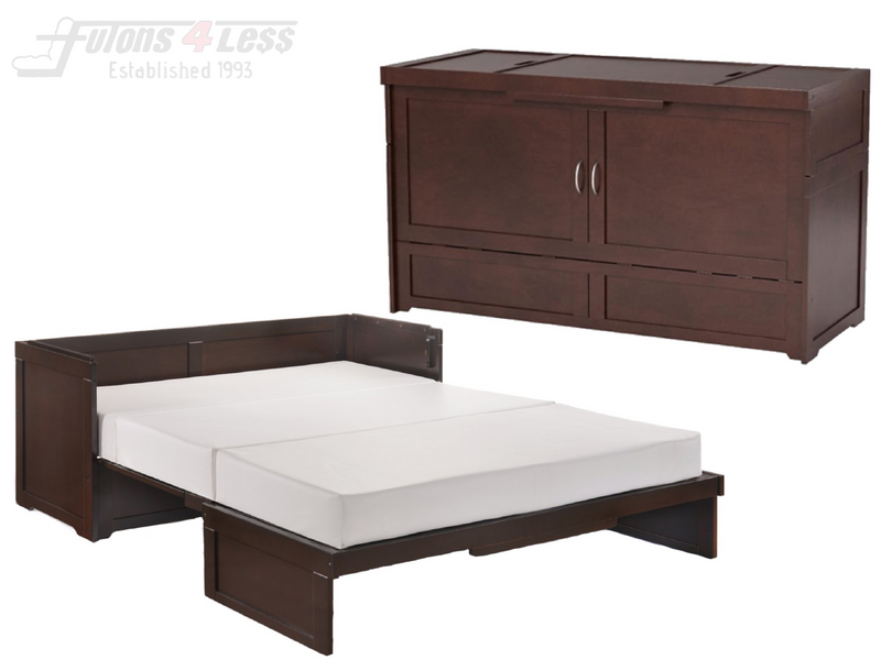 Night & Day Cube Dark Chocolate Queen Murphy Cabinet Bed In A Box