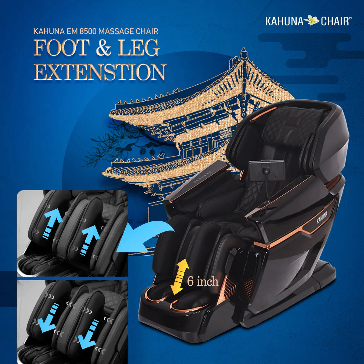 Kahuna Massage Chair Heated Full Body 4D EM-8500 Black