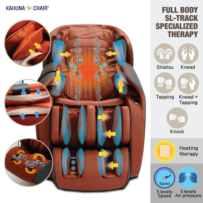 Kahuna Massage Chair Heated Full Body With Voice Recognition LM-7000 Red
