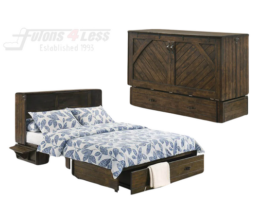 Night and Day Ranchero Wildwood Brown Murphy Cabinet Bed In A Box