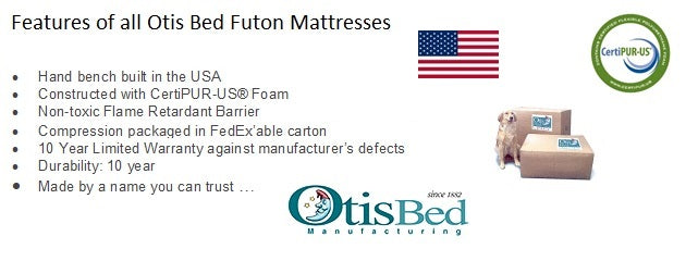 Galaxy Futon Mattress by Otis Bed - Premium foam encased innerspring futon