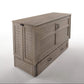 Poppy Brushed Driftwood Queen Murphy Cabinet Bed - Futons 4 Less