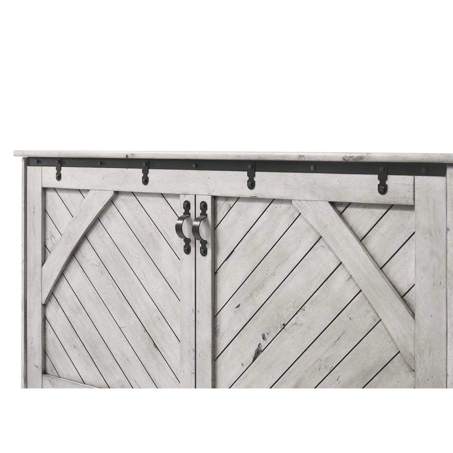 Night and Day Ranchero Antique White Murphy Cabinet Bed In A Box