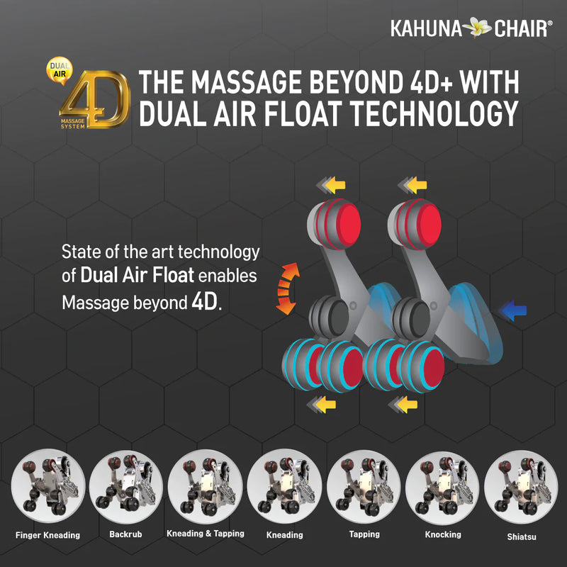 Kahuna Massage Chair 4D+@ Dual AIR Float Full Body Infrared Heating With Voice Recognition Flex HSL-Track SM-9300 Grey