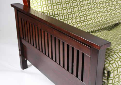 Tiro Dark Cherry Full Wall Hugger Futon Frame - Futons 4 Less