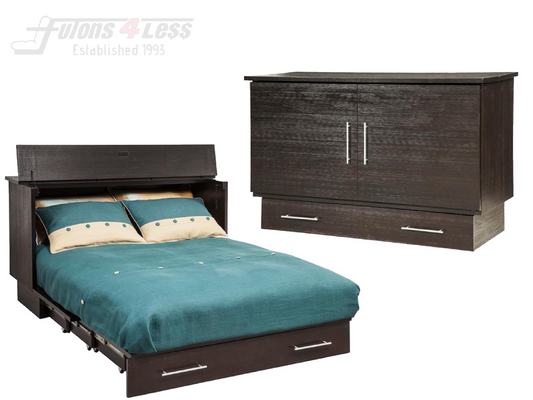 Arason Creden-ZzZ Traditional Coffee/Espresso Queen Murphy Cabinet Bed In A Box