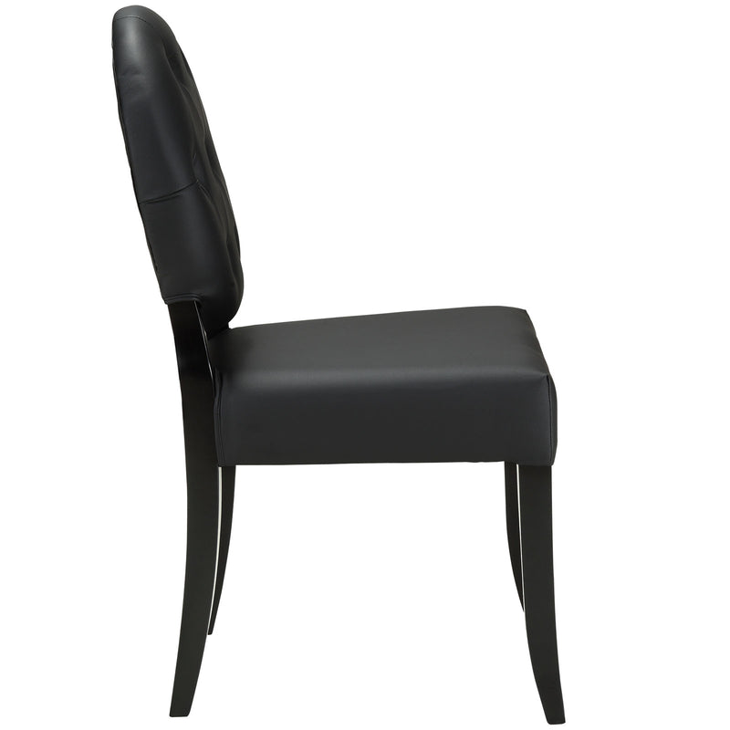 Button Dining Side Chair (Set of 2) Black by Modway