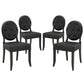 Button Dining Side Chair Set of 4 Black by Modway