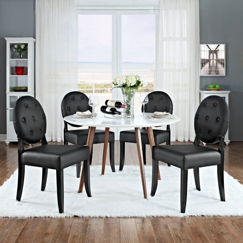 Button Dining Side Chair Set of 4 Black by Modway