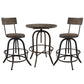 Gather 3 Piece Dining Set Brown by Modway