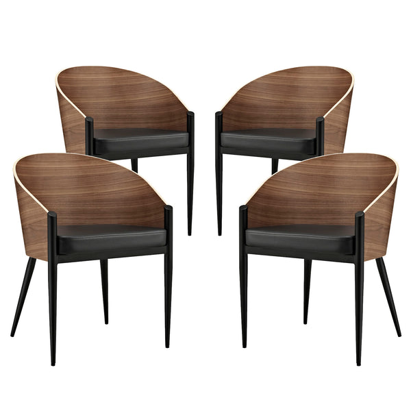 Cooper Dining Chairs Set of 4 Walnut by Modway
