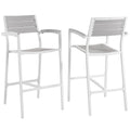 Maine Bar Stool Outdoor Patio Set of 2 Arm Chairs by Modway