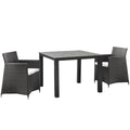 Junction 3 Piece Outdoor Patio Wicker Dining Set by Modway