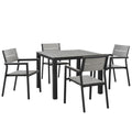 Maine 5 Piece Outdoor Patio Dining Set Arm Chairs by Modway