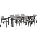 Maine 9 Piece Outdoor Patio Dining Set Arm Chairs by Modway