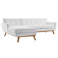 Engage Left-Facing Upholstered Fabric Sectional Sofa in White by Modway