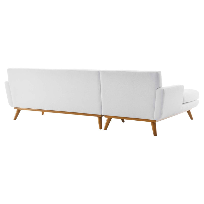 Engage Left-Facing Upholstered Fabric Sectional Sofa in White by Modway