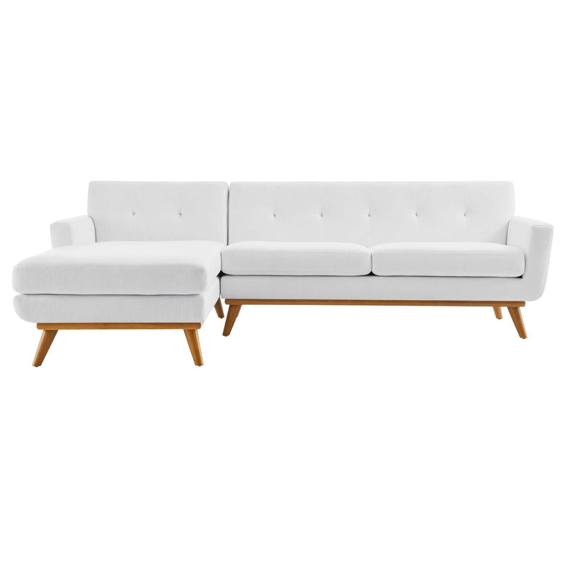 Engage Left-Facing Upholstered Fabric Sectional Sofa in White by Modway