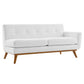 Engage Left-Facing Upholstered Fabric Sectional Sofa in White by Modway