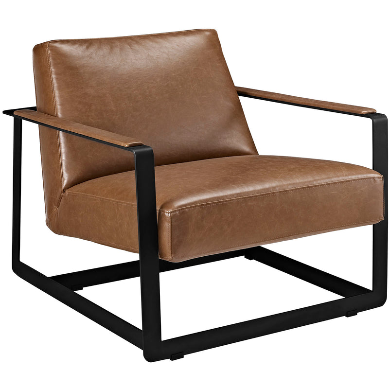 Seg Vegan Leather Upholstered Vinyl Accent Chair by Modway