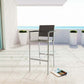 Shore Outdoor Patio Aluminum Bar Stool Silver Gray Arm Chair by Modway
