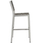 Shore Outdoor Patio Aluminum Armless Bar Stool Silver Gray by Modway
