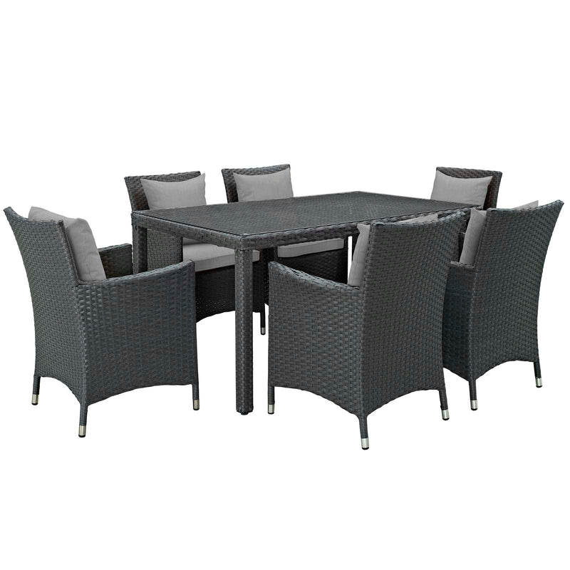 Sojourn 7 Piece Outdoor Patio Sunbrella Dining Set by Modway