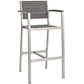 Shore 5 Piece Outdoor Patio Aluminum Dining Set Silver Gray Arm Chairs by Modway