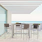 Shore 5 Piece Outdoor Patio Aluminum Dining Set Silver Gray Arm Chairs by Modway