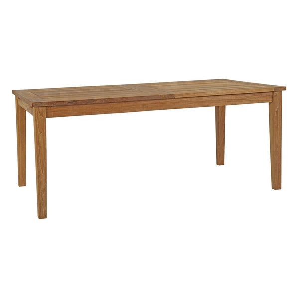 Marina Extendable Outdoor Patio Teak Dining Table Natural by Modway